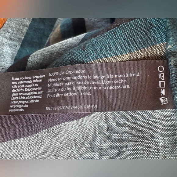 Eileen Fisher Teal Multi Stripe Organic Linen Top Extra Small New Without Tags! - Picture 11 of 11